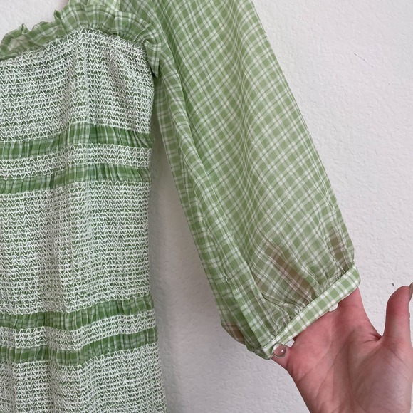 Capulet Revolve Siobhan Smocked Plaid Mini Dress GUC M - Picture 9 of 16